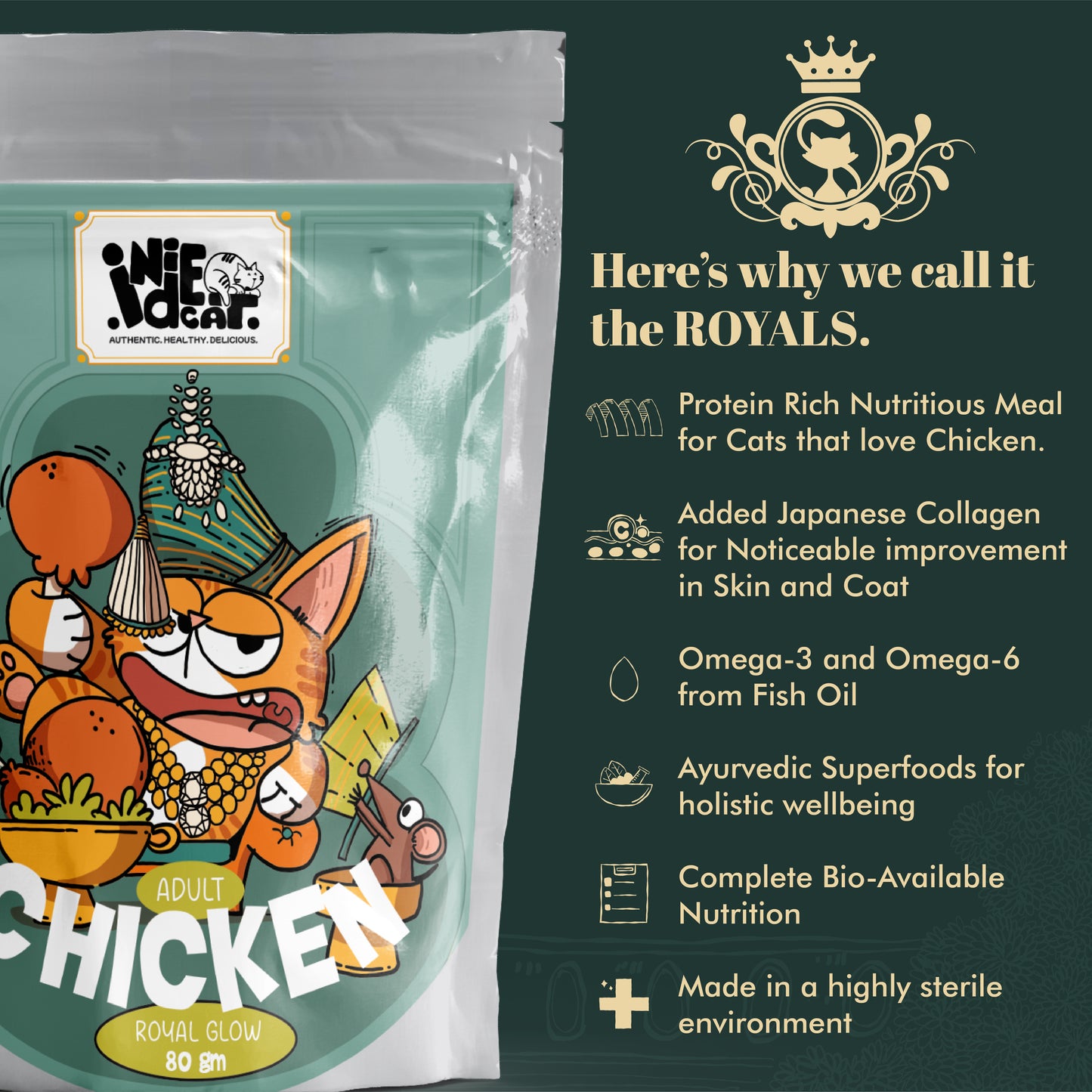 Indiecat Adult Chicken Royal Glow (80g packs)