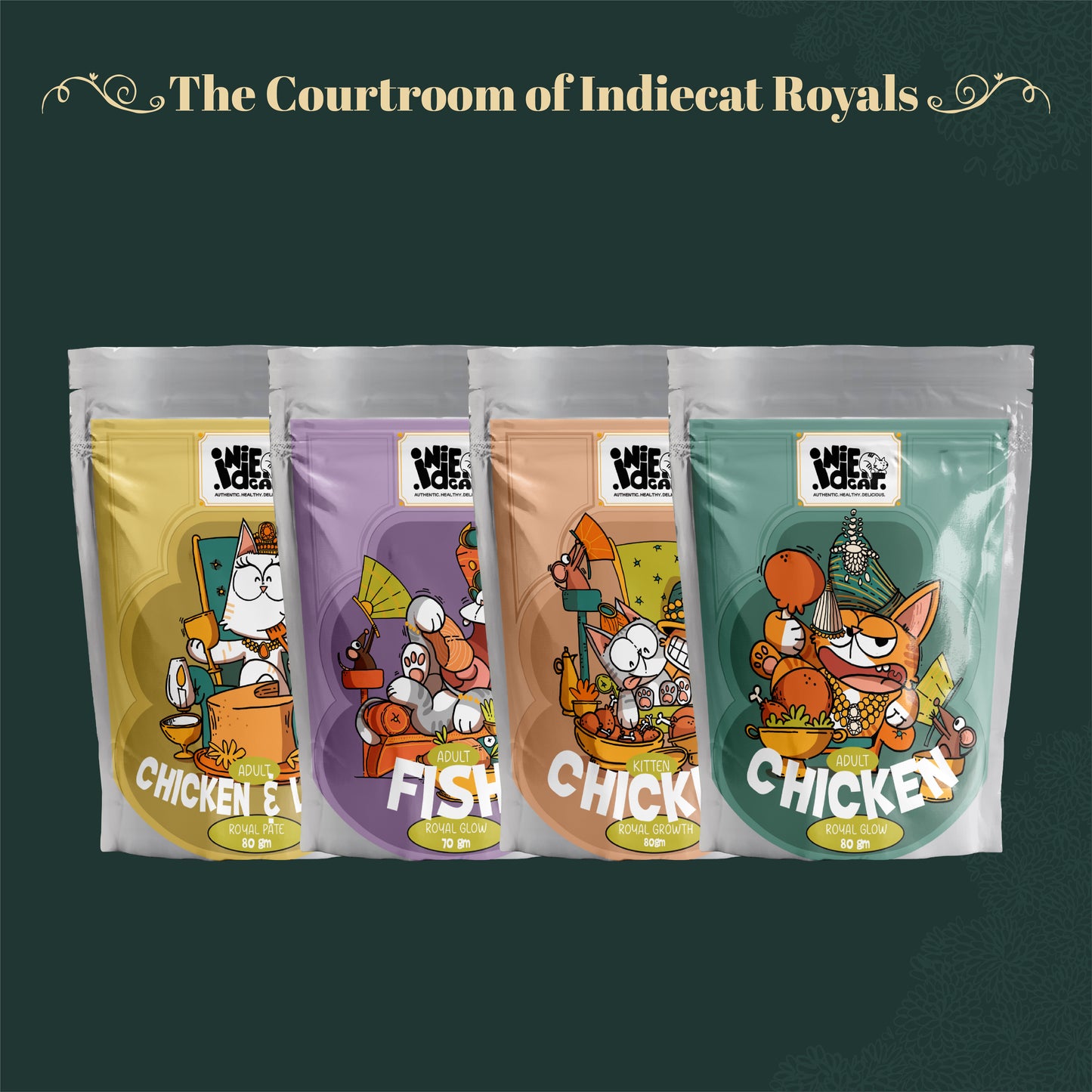 Indiecat Adult Chicken Royal Glow (80g packs)