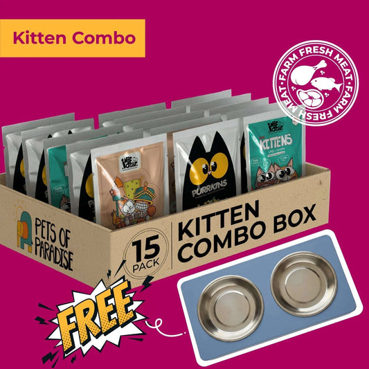 Kitten Combo (Pack of 15) + FREE BOWL Pets of Paradise