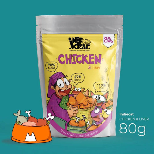 IndieCat Adult Chicken & Liver (80g Packs)