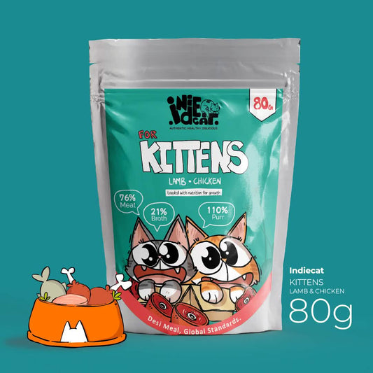 IndieCat for Kittens – Lamb & Chicken (80g Packs)