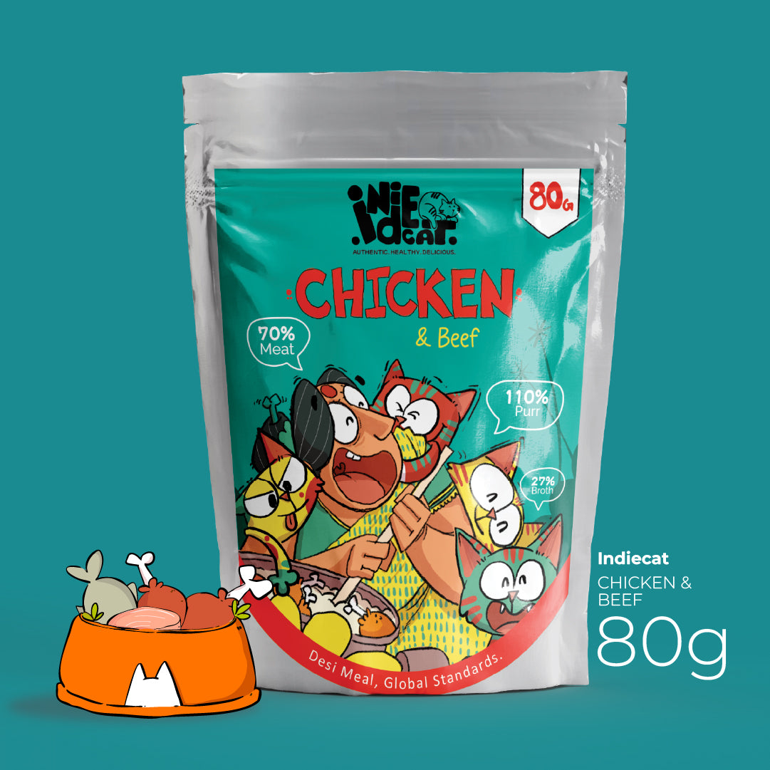 IndieCat Adult Chicken & Beef (80g Packs)