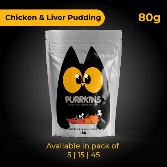 Purrkins Chicken & Liver Pudding Meal – Wet Cat Food (80g Packs) Pets of Paradise