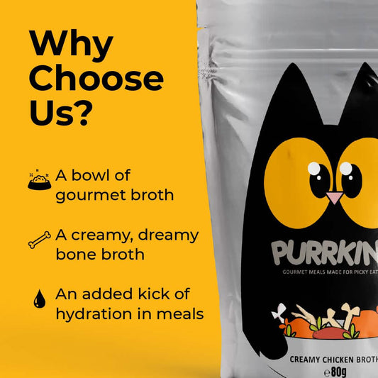 Purrkins Creamy Chicken Broth (80g packs)
