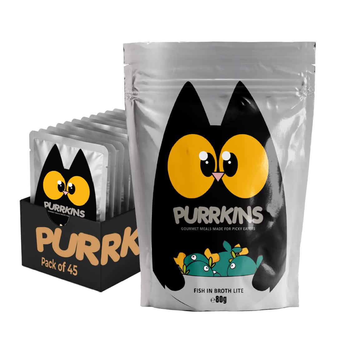 Purrkins Fish Broth Lite – Hydrating Wet Cat Food (Single 80g Pack) Pets of Paradise