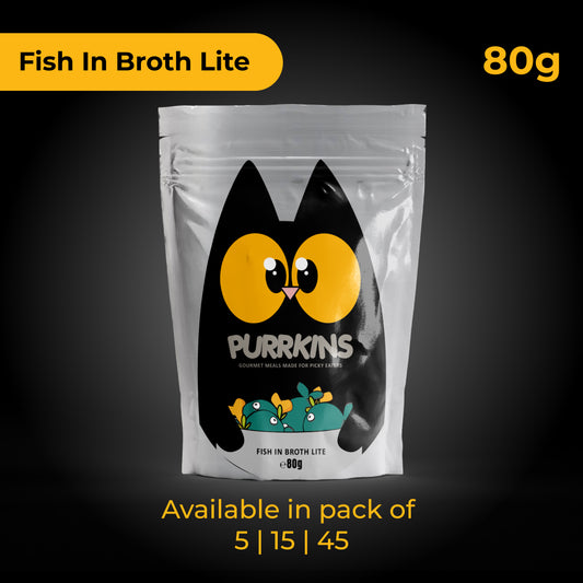 Purrkins Fish Broth Lite Adult Cat (80g packs)
