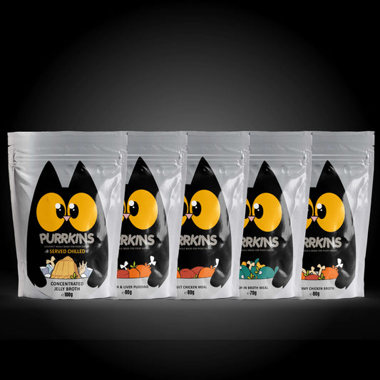 Purrkins Trial Pack – 5 Wet Cat Food Flavours (80g) Pets of Paradise