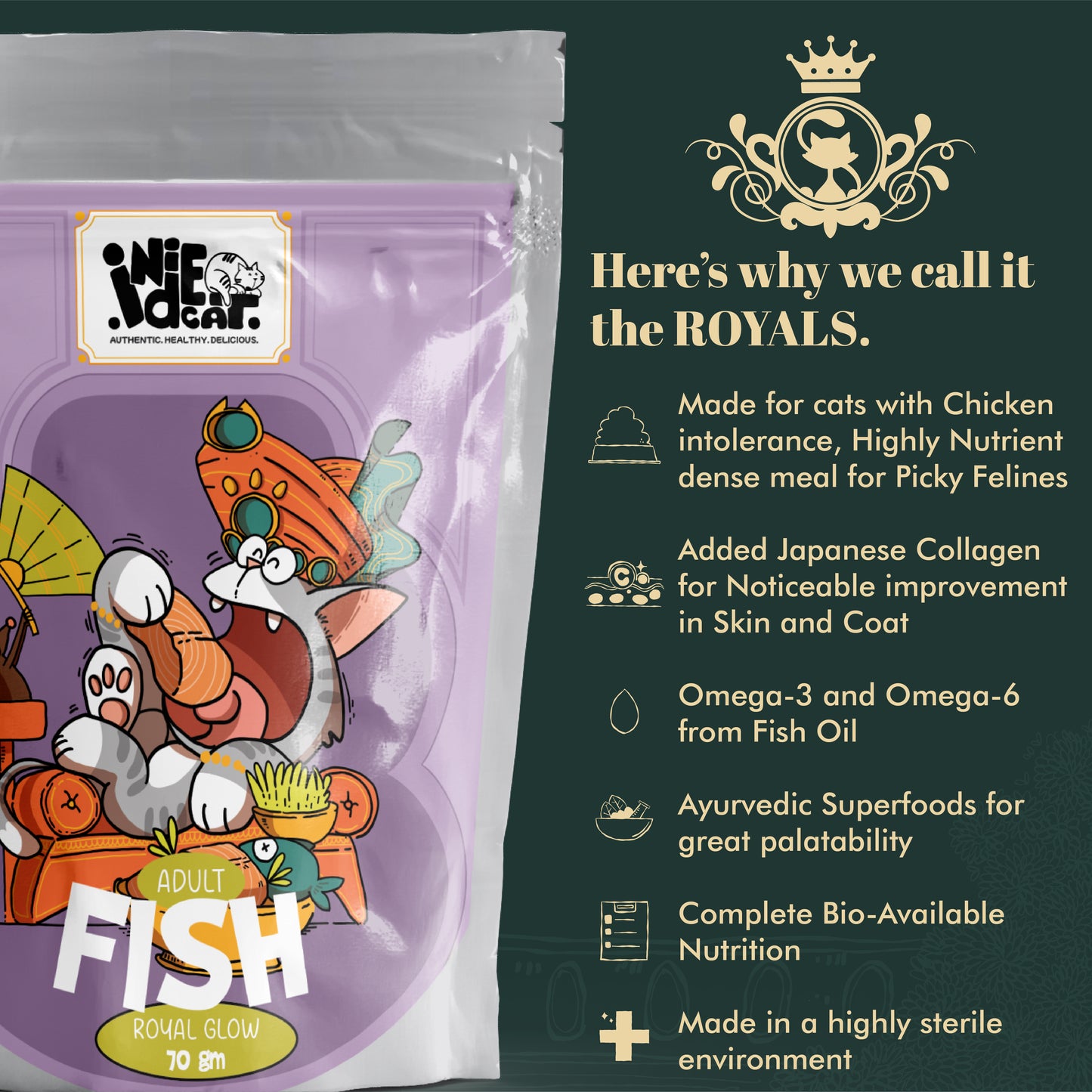 Indiecat Adult Fish Royal Glow (70g packs)