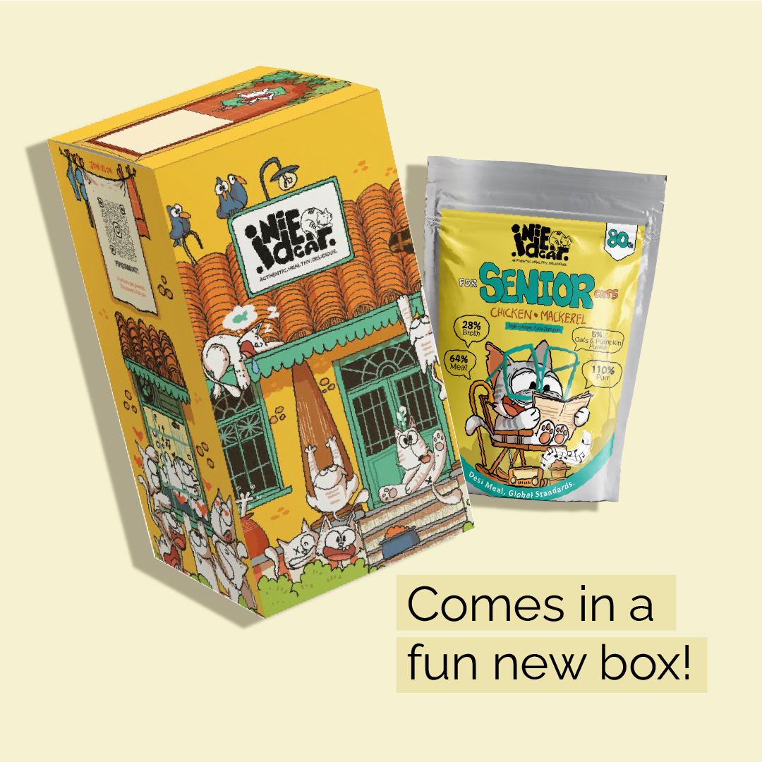 IndieCat for Senior Cats – Chicken & Mackerel (80g Packs)