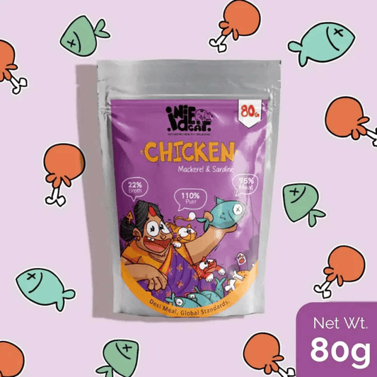 IndieCat Adult Chicken & Mackerel (80g Packs) - Pets of Paradise
