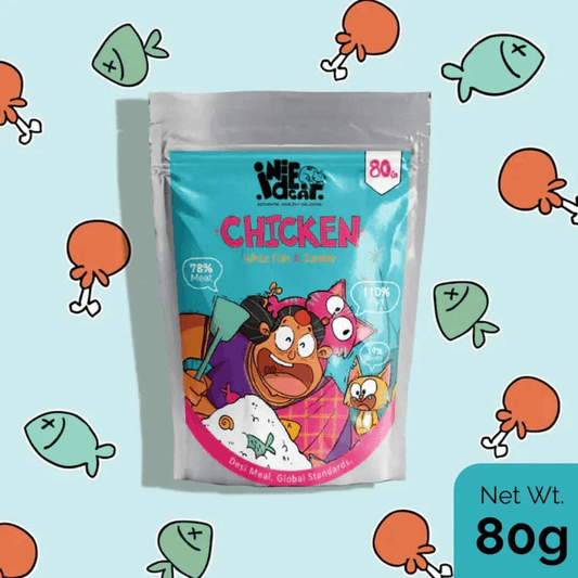 IndieCat Adult Chicken White Fish & Sardine (80g Packs) - Pets of Paradise