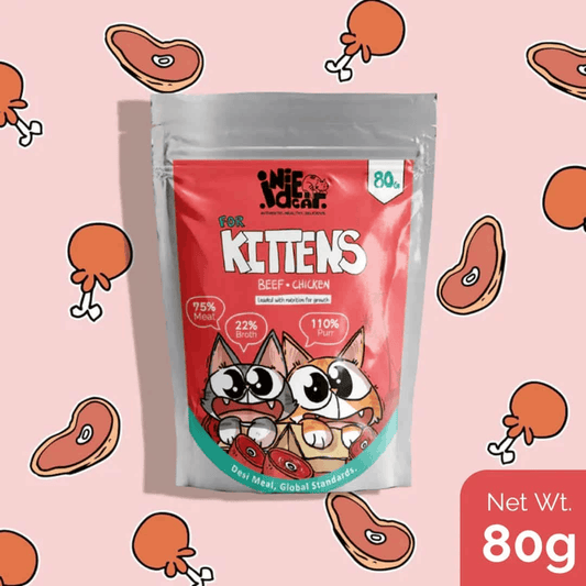Purrkins x IndieCat Kitten Beef & Chicken (80g Packs) Pets of Paradise