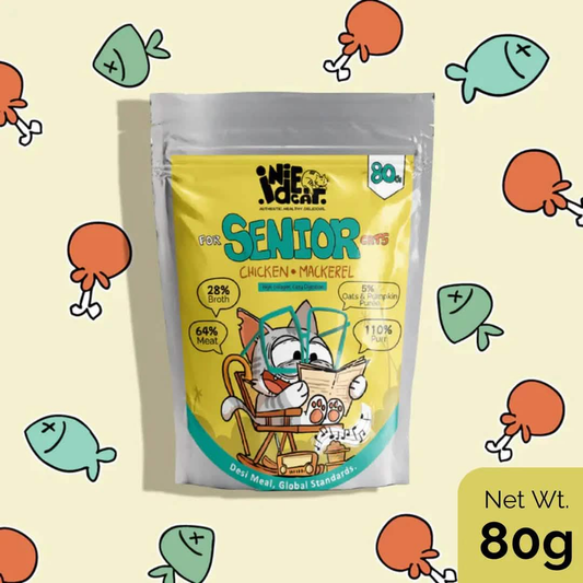 IndieCat for Senior Cats – Chicken & Mackerel (80g Packs)