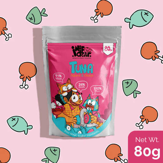 Purrkins x IndieCat Adult Tuna, Mackerel & Chicken (80g Packs) Pets of Paradise