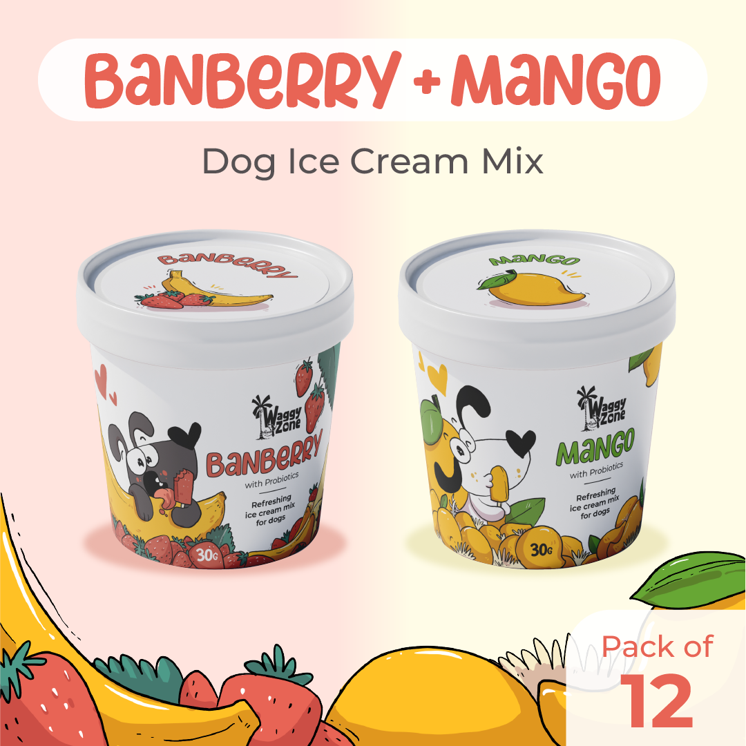 Waggy Zone Ice Cream Mix - Banberry & Mango