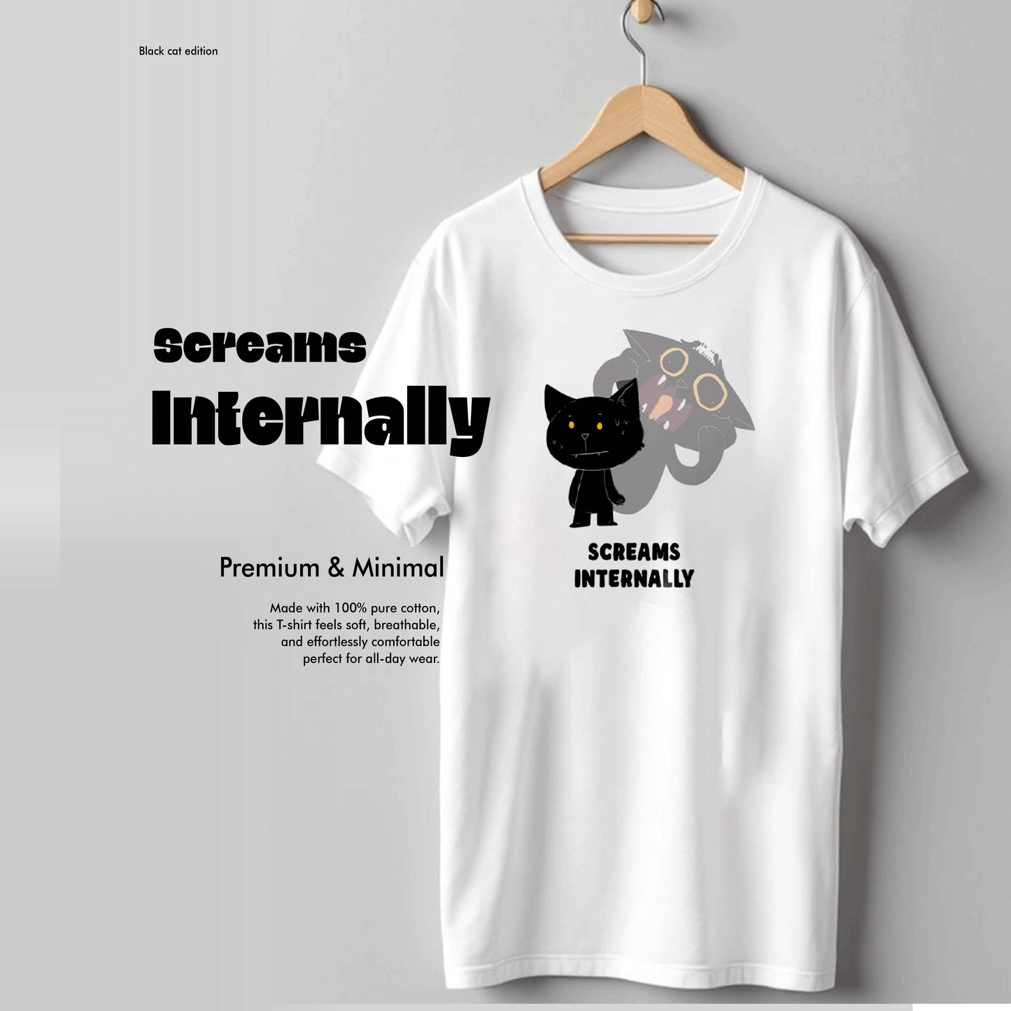 Scream Internally - Black Cat Edition Tshirt