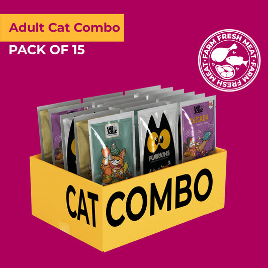 Adult Cat Combo (Pack of 15) - 3 packs of each flavour