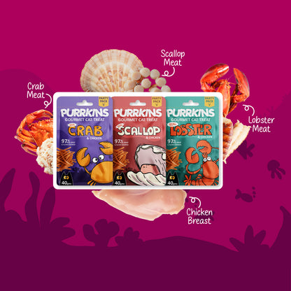 Purrkins Exotic Gourmet Treats – The Exotic Collection | Pack of 5 | 200g