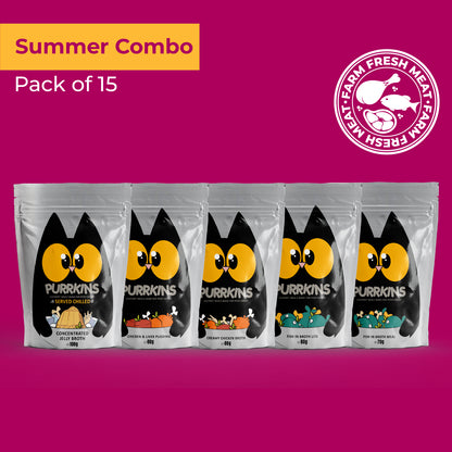 Purrkins Summer Combo | Pack of 15