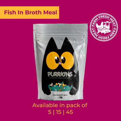 Purrkins Fish Broth Meal (70g packs)