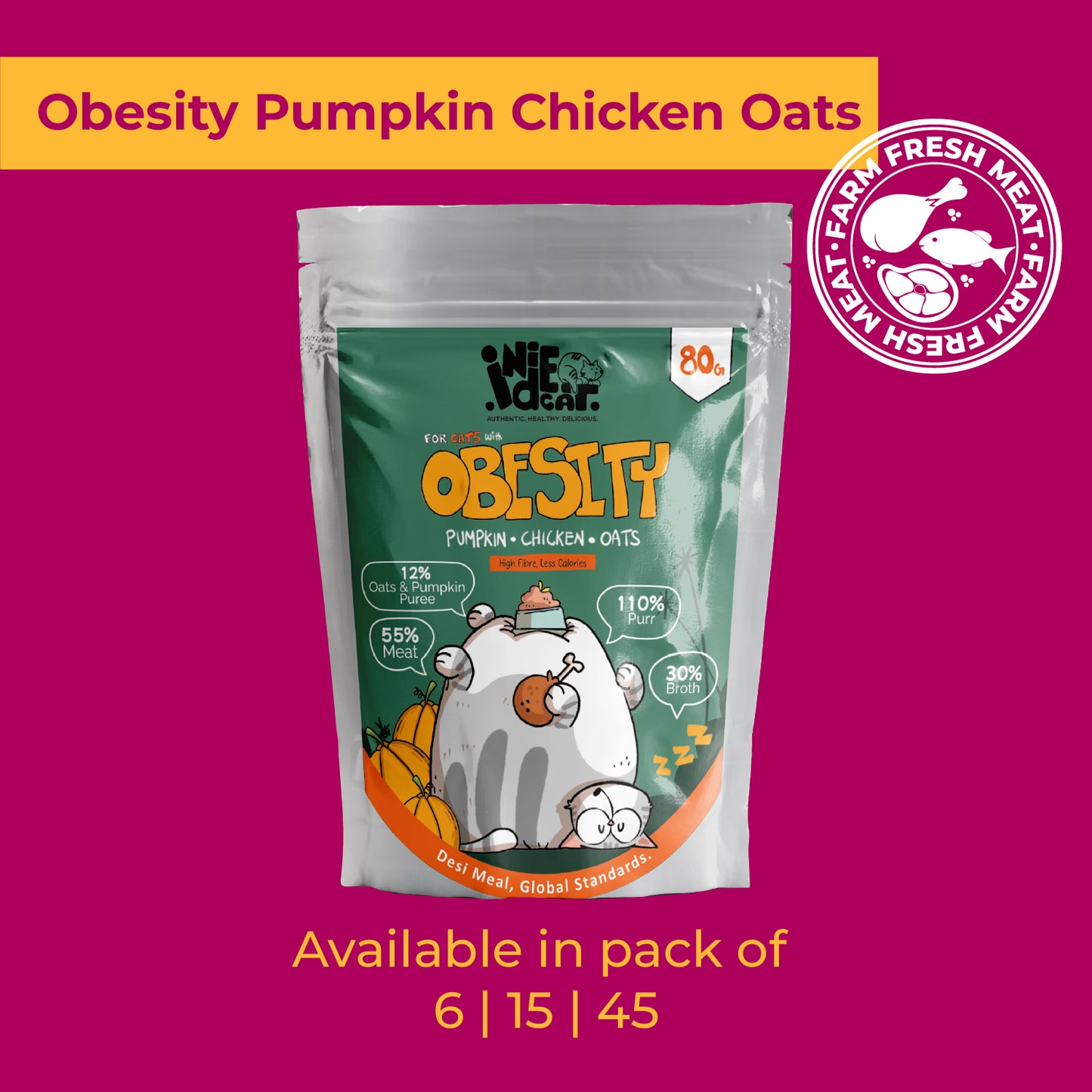 IndieCat Obesity Chicken Pumpkin (80g Packs)
