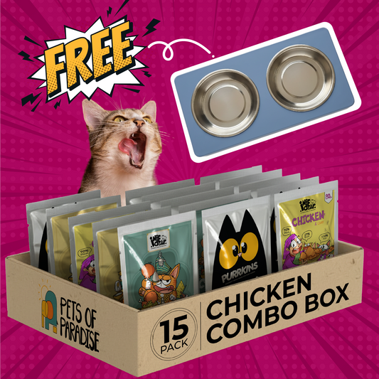 Chicken Adult Cat Combo (Pack of 15) - 3 packs of each flavour (WIN FREE CUSTOMIZED BOWL)