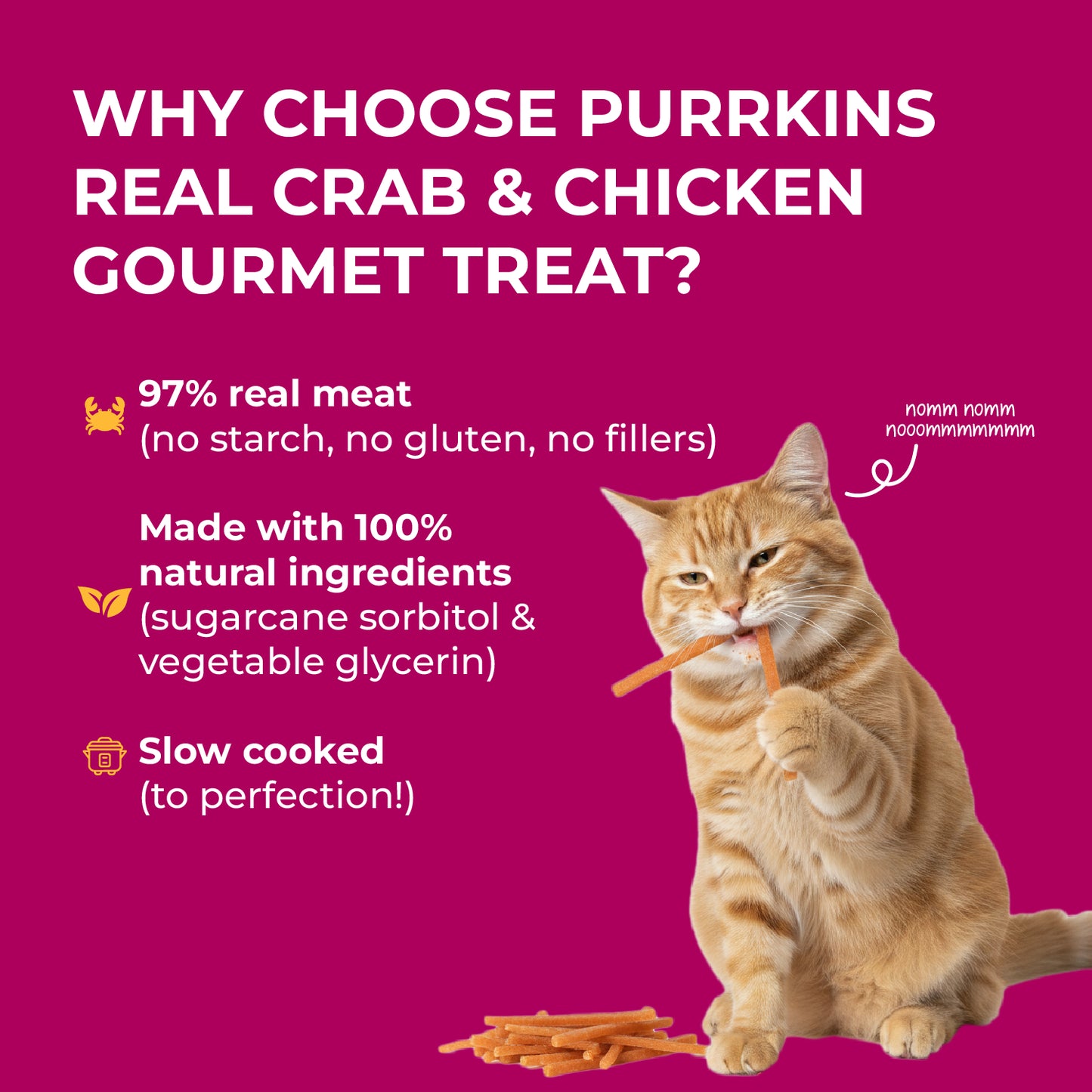 Purrkins Exotic Gourmet Treats – Crab & Chicken | 40g