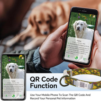 Indian Hound Duratuff Collar (S -Army Print)  for Dogs  with QR Tag