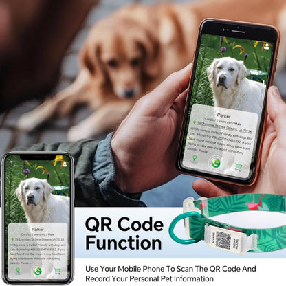 Indian Hound Duratuff Collar (L - Green)  for Dogs  with QR Tag