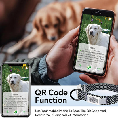 Indian Hound Duratuff Collar (M - Black ZigZag)  for Dogs  with QR Tag