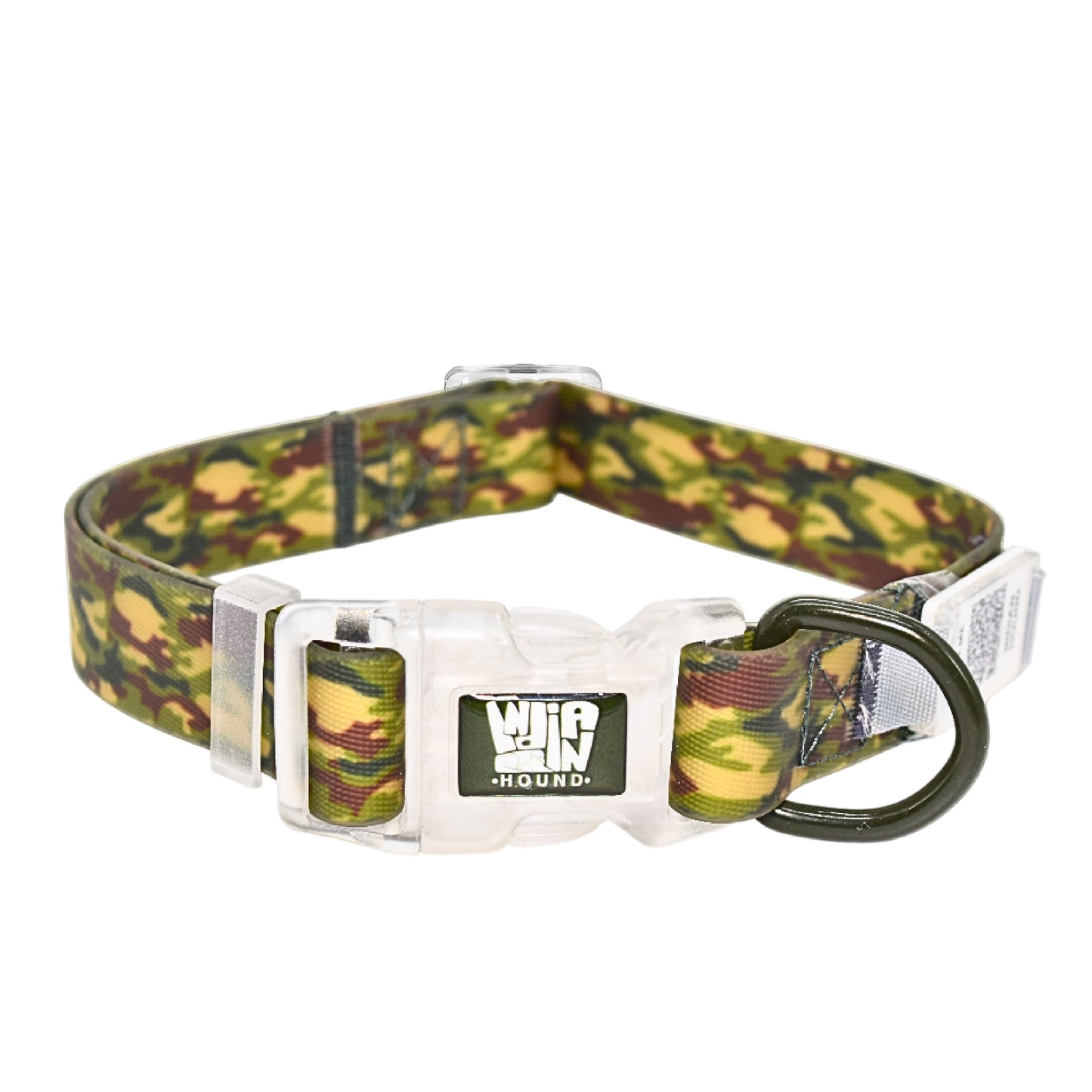 Indian Hound Duratuff Collar (S -Army Print)  for Dogs  with QR Tag