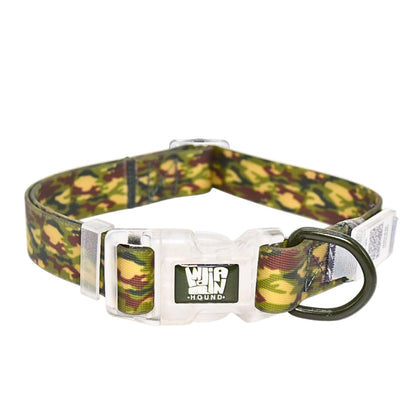 Indian Hound Duratuff Collar (S -Army Print)  for Dogs  with QR Tag