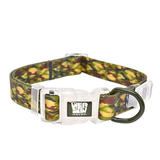 Indian Hound Duratuff Collar (S -Army Print)  for Dogs  with QR Tag