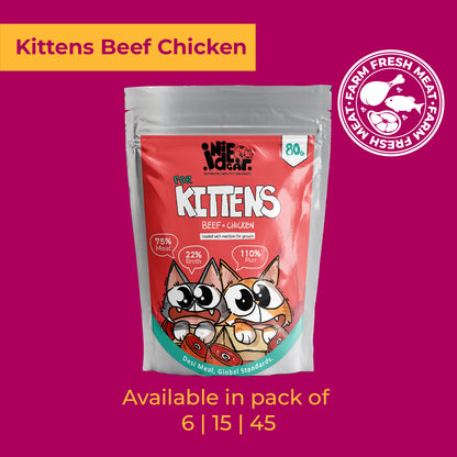 IndieCat Kitten Beef & Chicken (80g Packs)