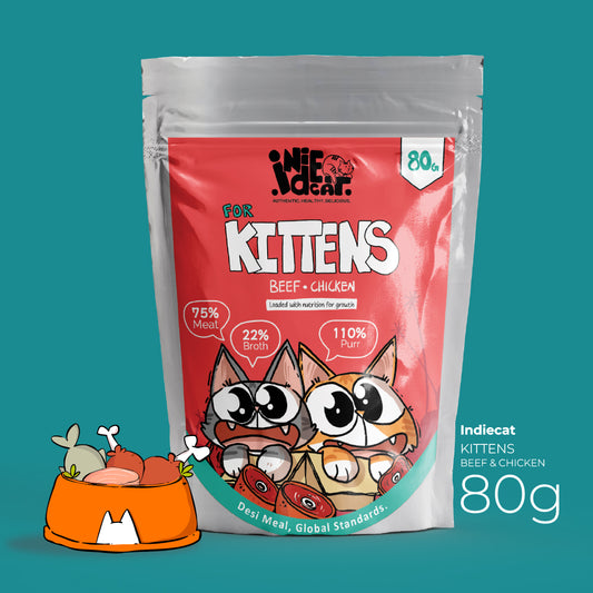 IndieCat Kitten Beef & Chicken (80g Packs)