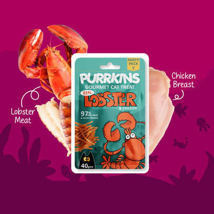 Purrkins Exotic Gourmet Treats – Lobster & Chicken | 40g