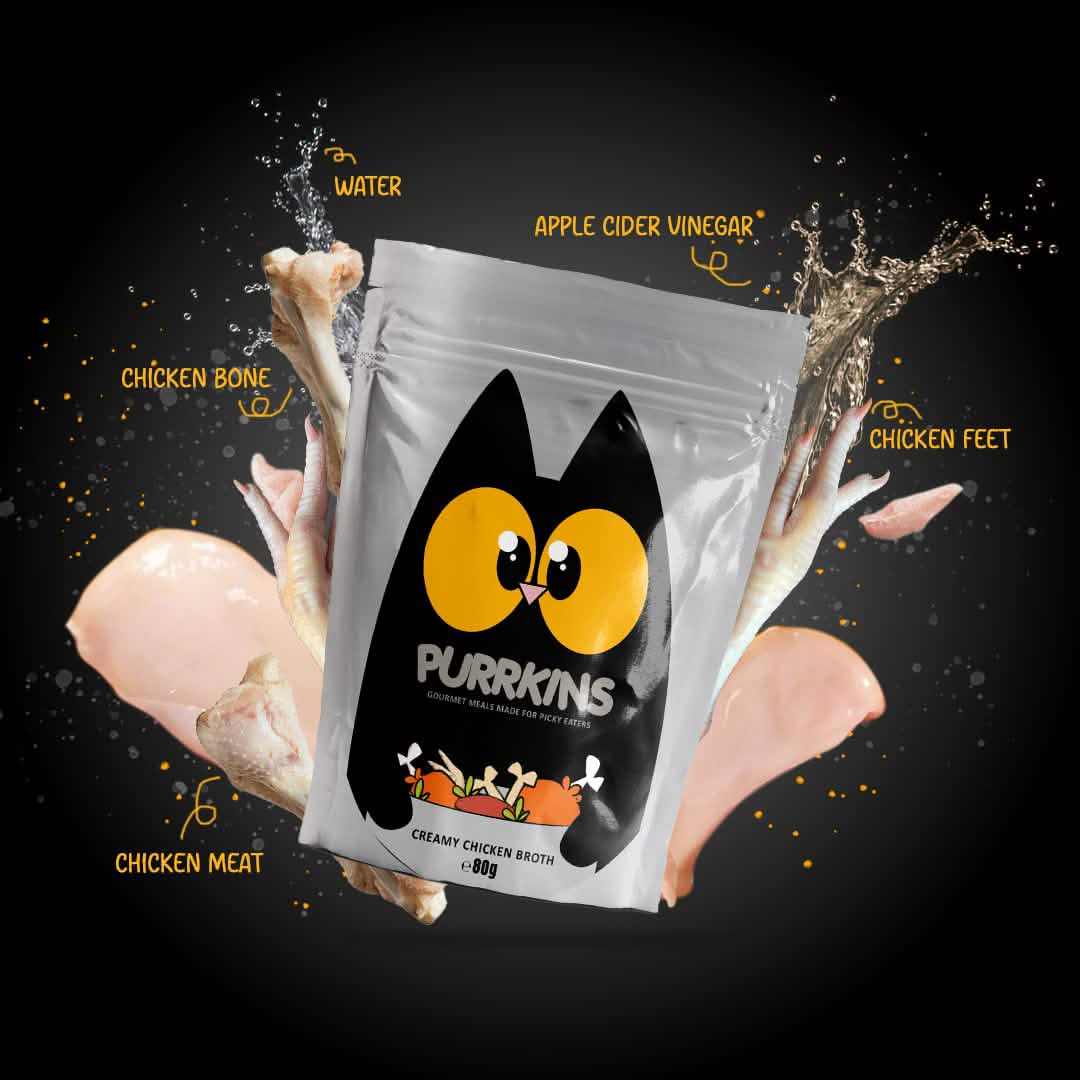 Purrkins Creamy Chicken Broth (80g packs)