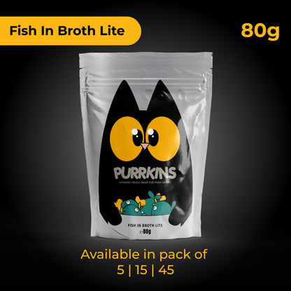 Purrkins Fish Broth Lite (80g packs)